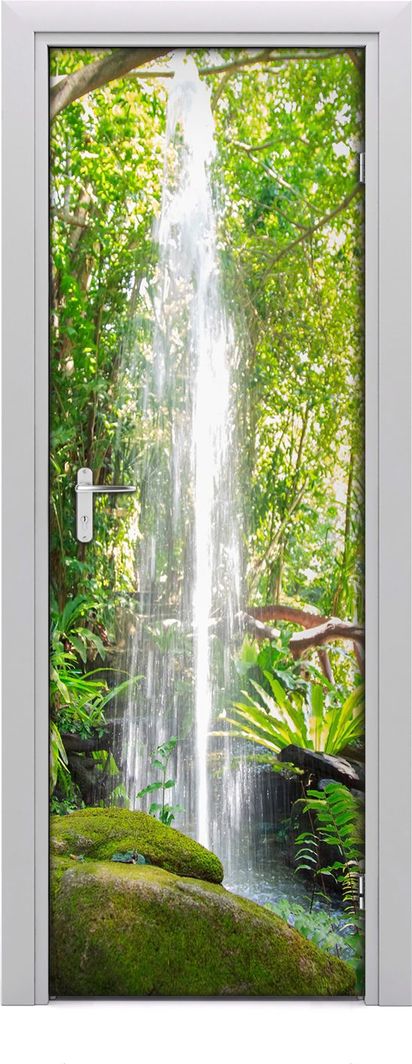  Tulup Fototapeta samoprzylepna na drzwi 75 x 205 cm Wodospad w dżungli 1