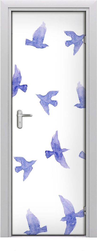  Tulup Fototapeta samoprzylepna na drzwi 75 x 205 cm Naki Niebieski Jaskółki 1