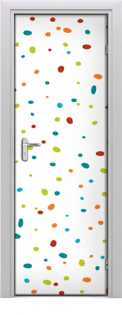  Tulup Fototapeta samoprzylepna na drzwi 75 x 205 cm kolorowe kropki 1
