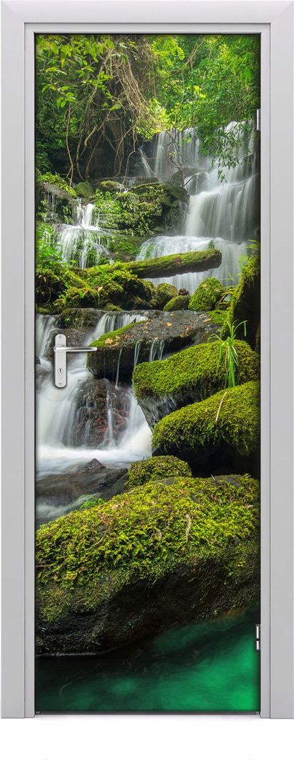  Tulup Fototapeta samoprzylepna na drzwi 75 x 205 cm Wodospad w dżungli 1