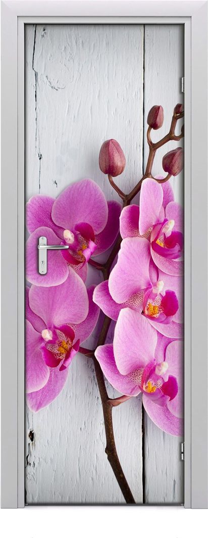  Tulup Fototapeta samoprzylepna na drzwi 75 x 205 cm różowy storczyk 1