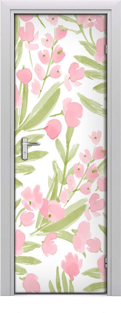  Tulup Fototapeta samoprzylepna na drzwi 75 x 205 cm Różowe kwiaty 1