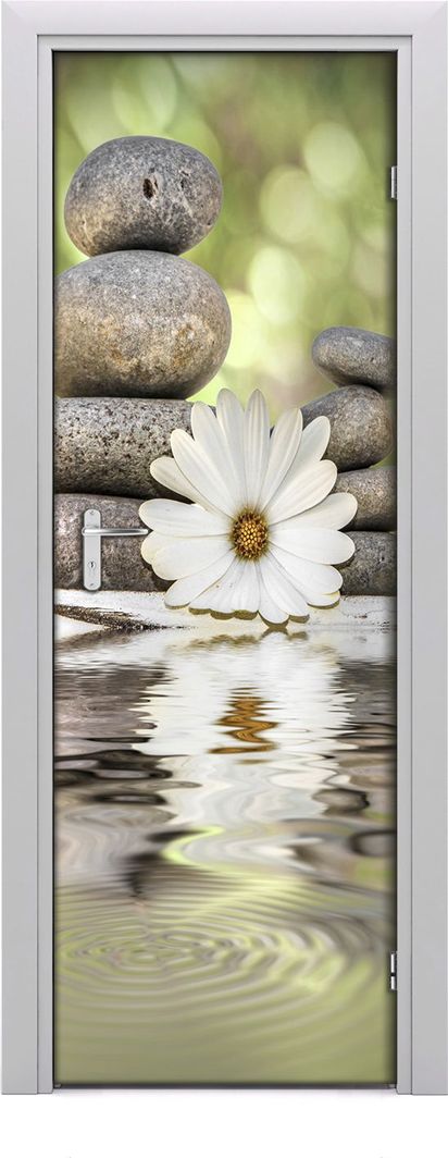  Tulup Fototapeta samoprzylepna na drzwi 75 x 205 cm Kwiat i kamienie w wodzie 1