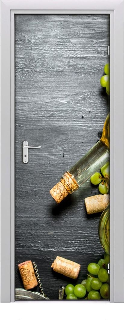  Tulup Fototapeta samoprzylepna na drzwi 75 x 205 cm Winogrona i wino 1