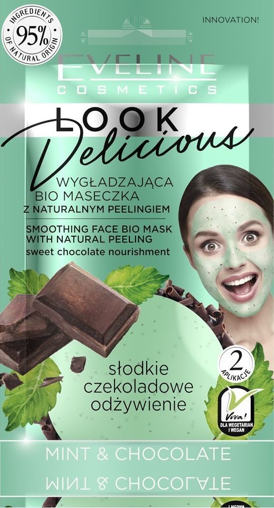  Eveline Look Delicious  Bio Maseczka z naturalnym peelingiem - Mint & Chocolate  1