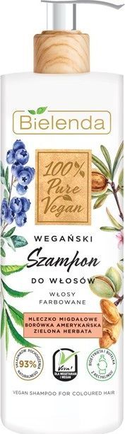 Bielenda 100% Pure Vegan Wegański Szampon do włosów farbowanych 400g 1