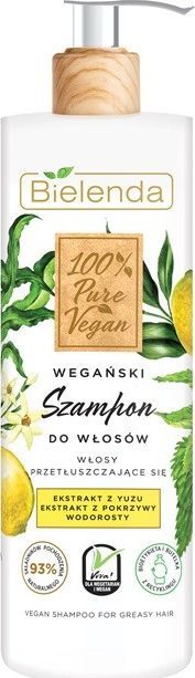 Bielenda 100% Pure Vegan Wegański Szampon do włosów przetłuszczających się 400g 1