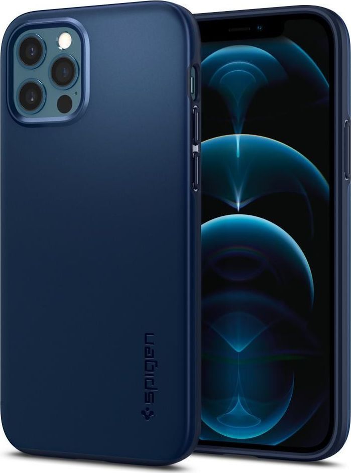 Spigen Etui Spigen Thin Fit Apple iPhone 12/12 Pro Navy Blue 1