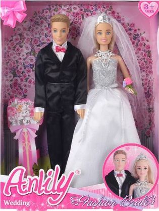 Icom Lalka Anlily w sukni ślubnej z mężem 1