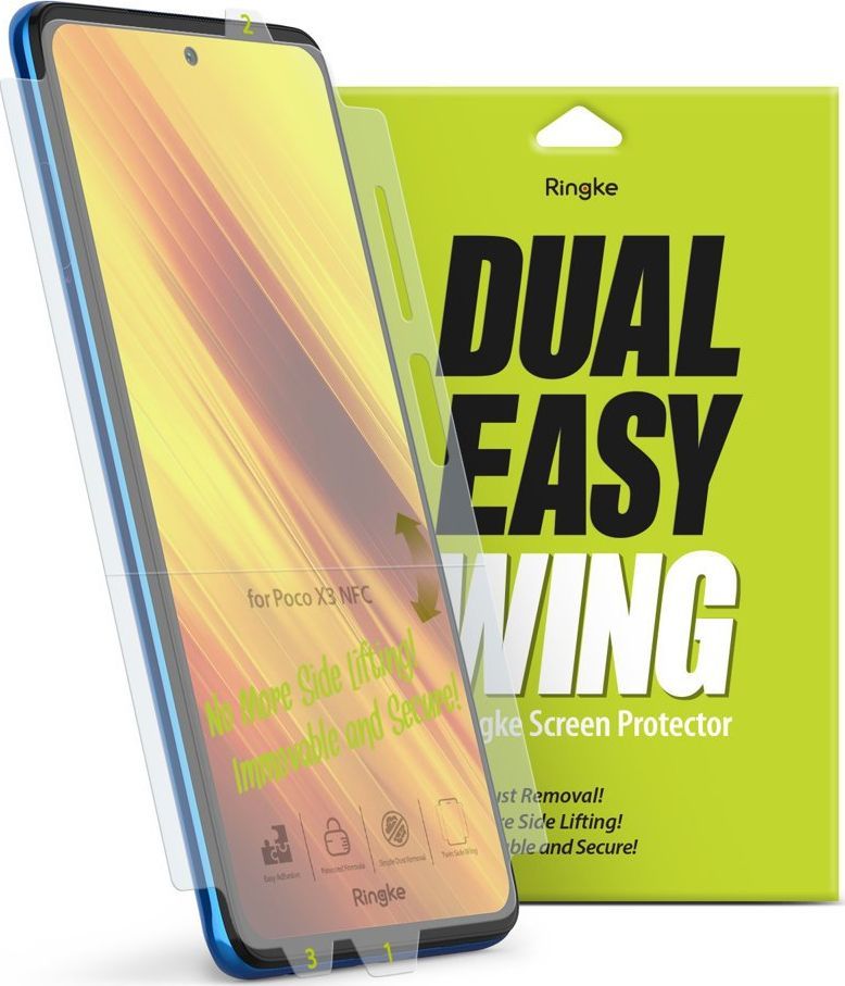 Ringke Folia hydrożelowa Ringke Dual Easy Wing Full Cover Pocophone X3 NFC [2 PACK] 1