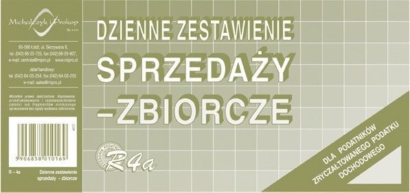  Michalczyk & Prokop DZIENNE ZESTAWIENIE SPRZEDAŻY - ZBIORCZE (OFFSET) MICHALCZYK I PROKOP 1/3 A4 1