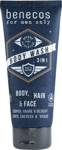 Benecos BENECOS_For Men Only Body Wash naturalny odświeżający żel do mycia twarzy, ciała i włosów 200ml 1