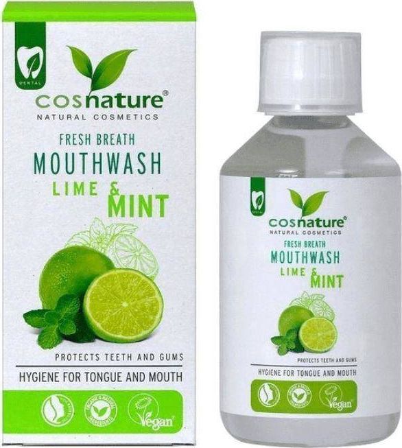 Cosnature Naturalny płyn do płukania jamy ustnej o smaku limonki i mięty 300ml 1