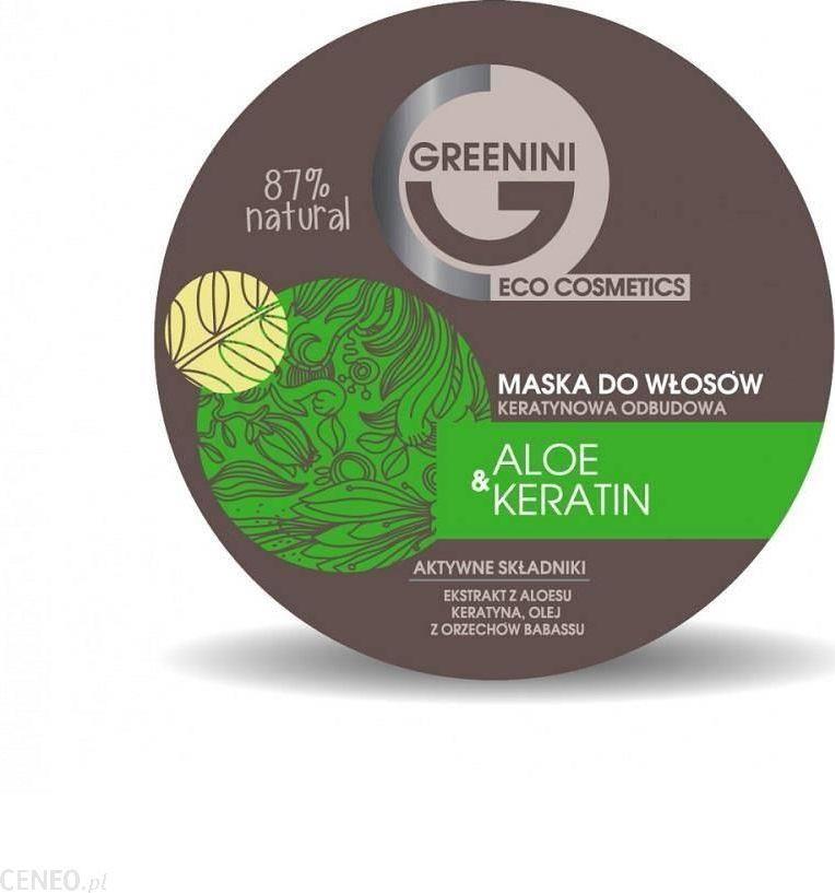 Greenini Odbudowująca Maska do Włosów Aloes i Keratyna 200 ml 1
