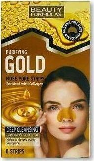 Beauty Formulas Gold Nose złote oczyszczające paski na nos 6 szt. 1
