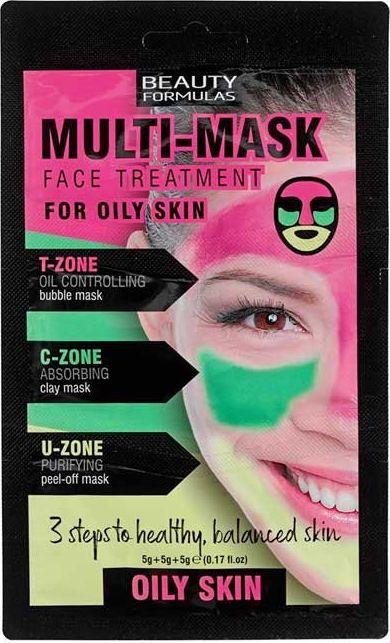 Beauty Formulas Multi Treatment zabieg do cery tłustej 3x5g 1