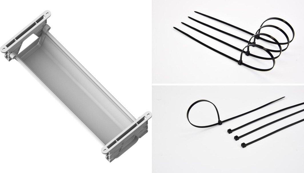 Organizer Mozos Organizer Mozos Maskownica Szary 1 sztuka (CT550WH) + Opaska zaciskowa Czarny 100 sztuk (MCABLE-L) 1