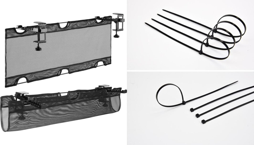 Organizer Mozos Organizer Mozos na kable siatka czarny UCM 1 + Opaska zaciskowa Czarny 100 sztuk (MCABLE-L) 1