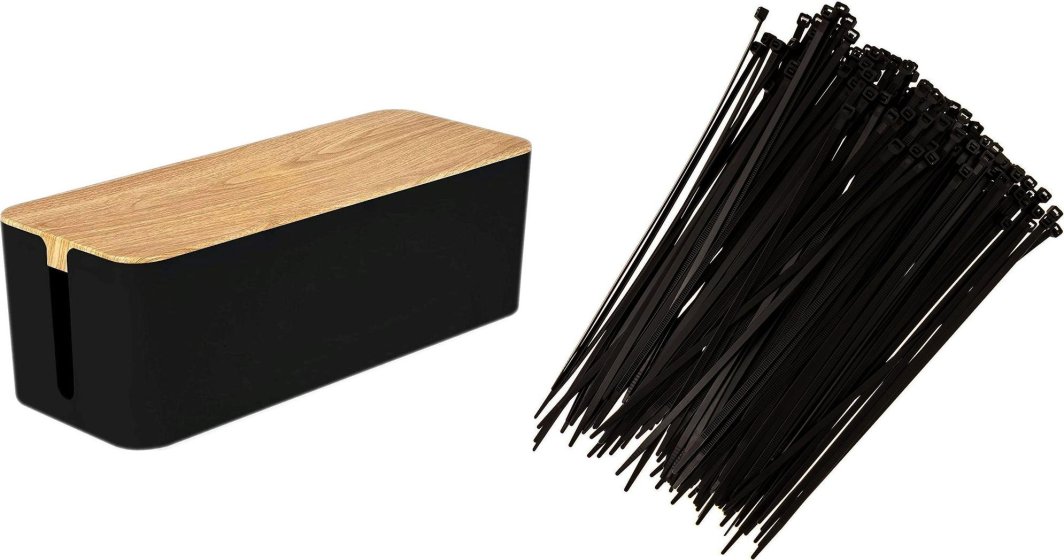 Organizer Mozos Organizer Mozos Maskownica Czarny 1 sztuka (KBO-BK-WOOD) + Opaska zaciskowa Czarny 100 sztuk (MCABLE-M) 1