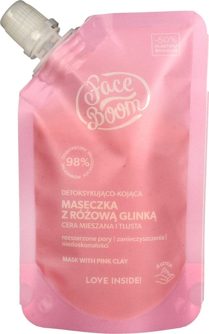  Bielenda Face Boom Maseczka z różową glinką detoksykująco-kojąca 40g 1
