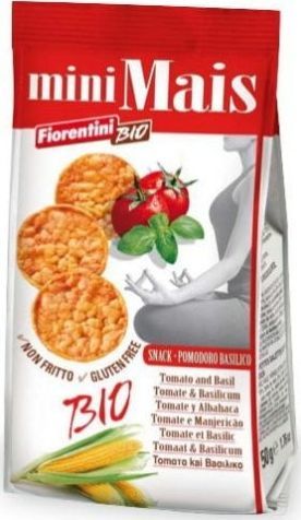 Fiorentini KRĄŻKI KUKURYDZIANE Z POMIDORAMI I BAZYLIĄ BEZGLUTENOWE BIO 50 g - FIORENTINI 1