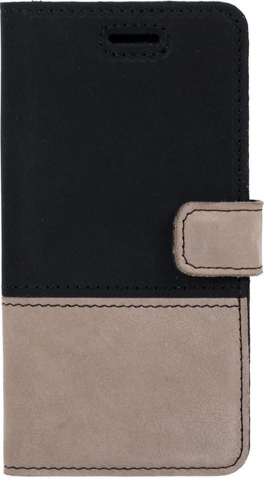 Surazo Etui na telefon Surazo ze skóry naturalnej Wallet case Duo - Czarny i Beżowy 1