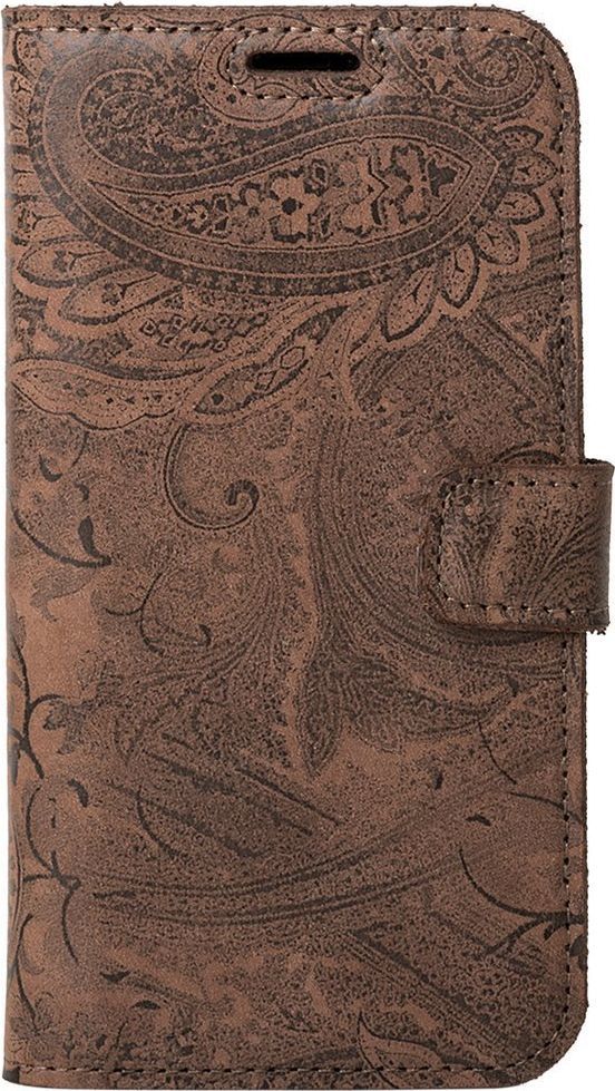 Surazo Etui na telefon Surazo ze skóry naturalnej Wallet case - Ornament Brązowy 1