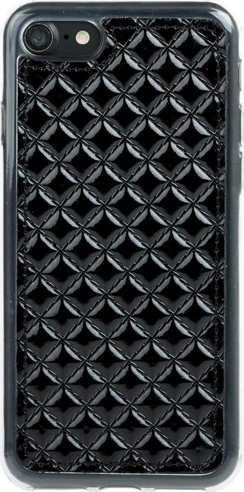 Surazo Etui na tył telefonu Surazo skóra naturalna Back case - Pikowane Romby - Czarny Połysk 1