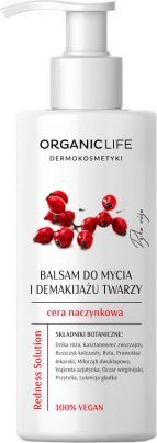 Organic Life Balsam do mycia i demakijażu twarzy do cery naczynkowej - Redness Solution 1