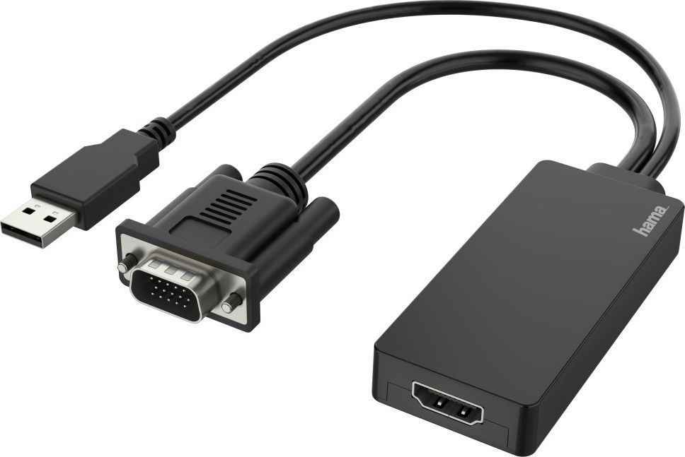 Adapter AV Hama D-Sub (VGA) - HDMI + USB-A czarny (002003420000) 1