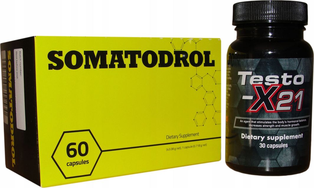 Testo-x21+ Somatodrol Masę rewelacyjny 2 pak na siłę i masę 1