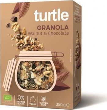 Turtle GRANOLA ORZECH WŁOSKI - CZEKOLADA BEZGLUTENOWA BIO 350 g - TURTLE 1