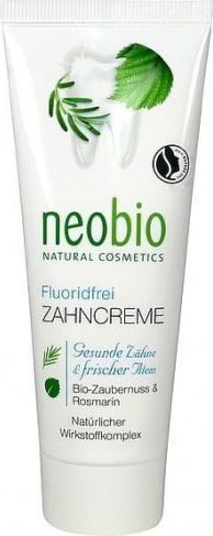 Neobio Pasta do zębów bez fluoru z ksylitolem oraz z wyciągiem z oczaru wirgilskiego i rozmarynu EKO 75 ml 1