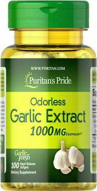Puritans Pride Czosnek bezzapachowy 1000mg Garlic 100 kapsułek Puritan's Pride (074312155314) - 22902 1