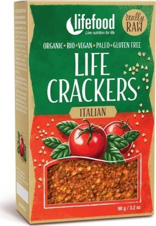 LIFEFOOD Krakersy gryczane z suszonymi pomidorami i bazylią raw BIO 90 g - Lifefood (8595657100132 [11167927]) - 32284 1