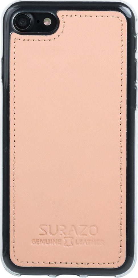 Surazo Etui na tył telefonu Surazo skóra naturalna Back case - Pastel Brzoskwiniowy 1