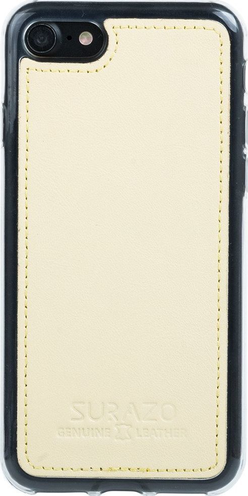 Surazo Etui na tył telefonu Surazo skóra naturalna Back case - Pastel Żółty 1