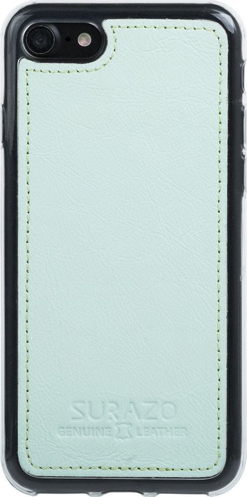 Surazo Etui na tył telefonu Surazo skóra naturalna Back case - Pastel Miętowy 1
