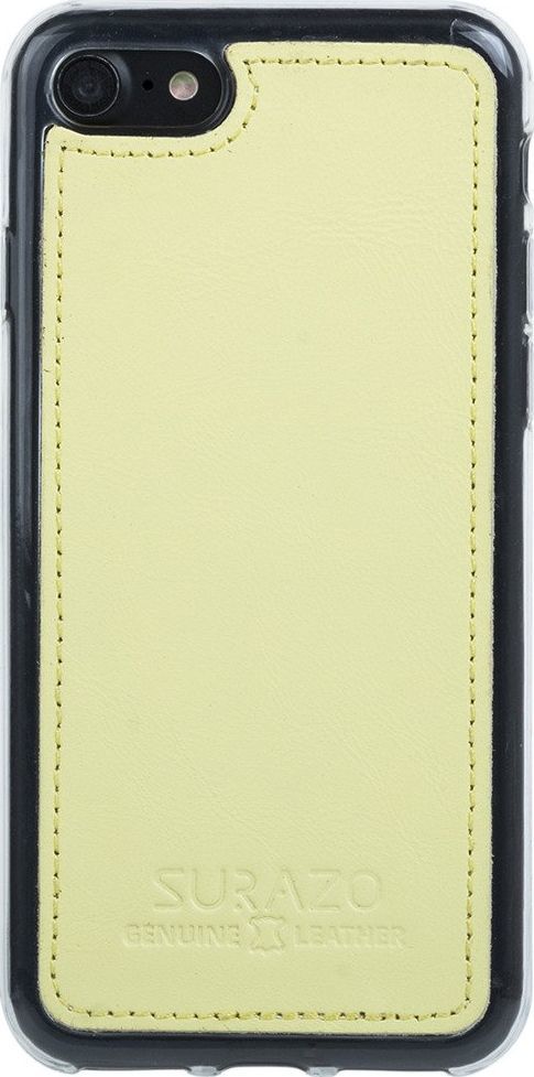 Surazo Etui na tył telefonu Surazo skóra naturalna Back case - Pastel Cytrynowy 1