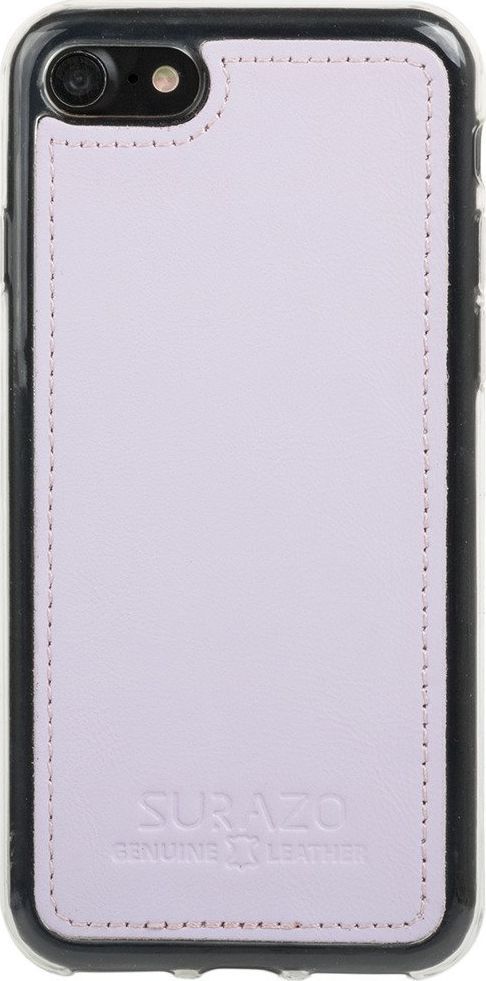 Surazo Etui na tył telefonu Surazo skóra naturalna Back case - Pastel Fioletowy 1