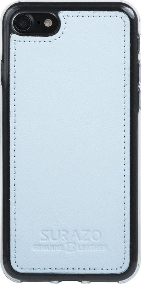 Surazo Etui na tył telefonu Surazo skóra naturalna Back case - Pastel Niebieski 1