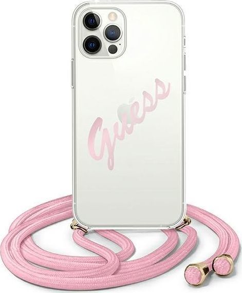 Guess Etui Guess GUHCP12LCRTVSPI Apple iPhone 12 Pro Max różowy/pink hardcase Script Vintage 1