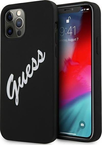 Guess Etui Guess GUHCP12MLSVSBW Apple iPhone 12/12 Pro czarno biały/black white hardcase Silicone Vintage 1