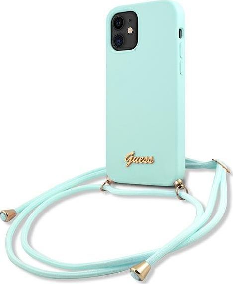 Guess Etui Guess GUHCP12SLSCLMGLB Apple iPhone 12 mini jasno niebieski/light blue hardcase Metal Logo Cord 1
