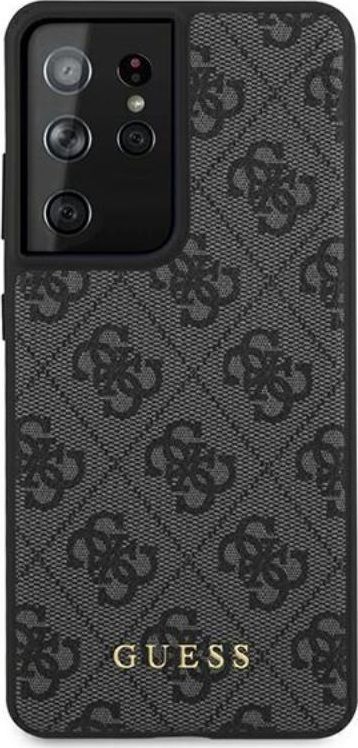 Guess Etui Guess GUHCS21LG4GFGR Samsung Galaxy S21 Ultra szary/grey hard case 4G Metal Gold Logo 1