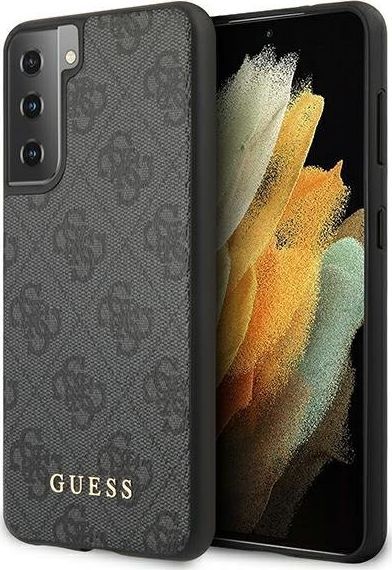 Guess Etui Guess GUHCS21MG4GFGR Samsung Galaxy S21+ Plus szary/grey hard case 4G Metal Gold Logo 1