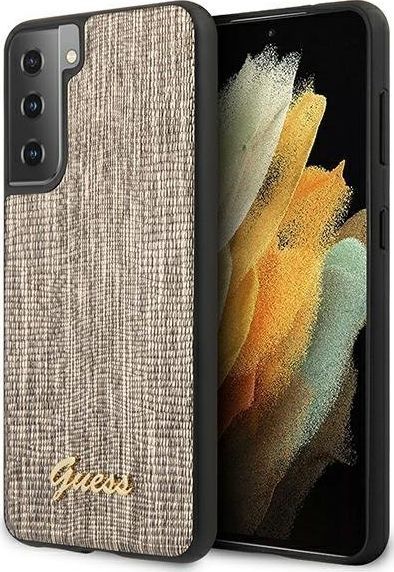 Guess Etui Guess GUHCS21MPCUMLLIGO Samsung Galaxy S21+ Plus złoty/gold hardcase Lizard Collection 1