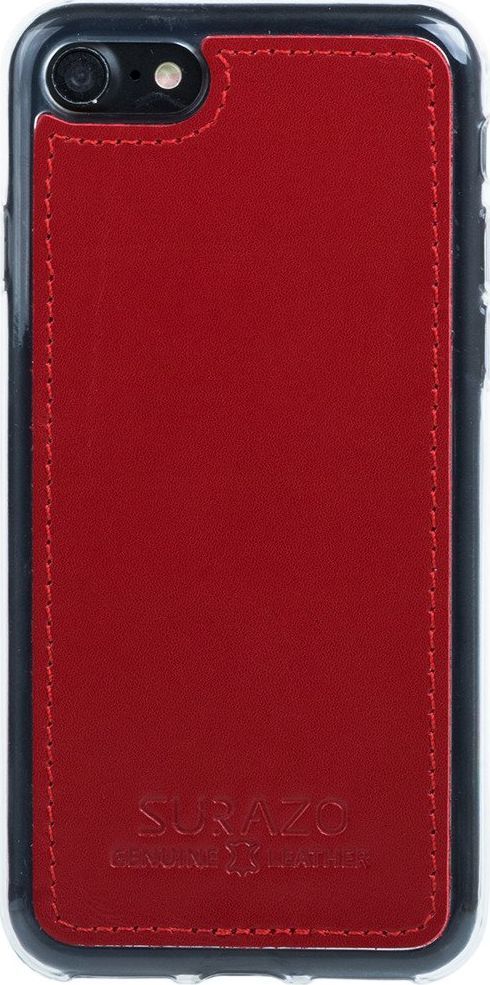 Surazo Etui na tył telefonu Surazo skóra naturalna Back case - Costa Czerwony 1
