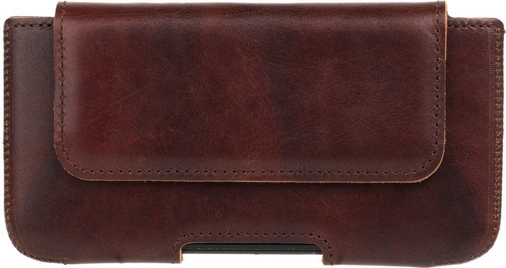 Surazo Etui do telefonu Surazo skóra naturalna Belt case - Western Ciemny Brązowy 1