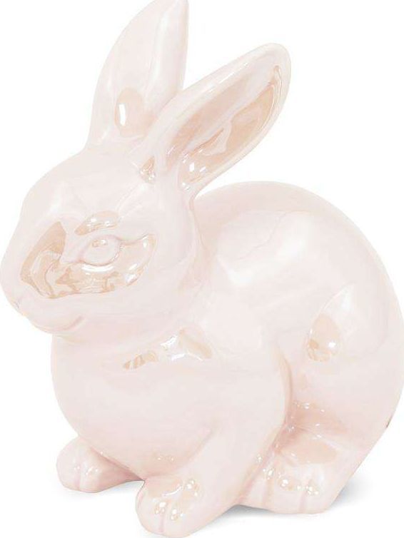 Dekoracja świąteczna Art-Pol Figurka Zając jasno różowy ceramiczny 16x13x11 cm 1